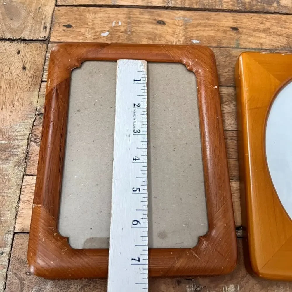 Vintage Teak Wood Photo Frames 6.5 x 4.5 Made In Thailand MCM
